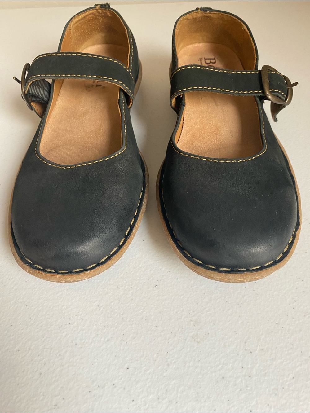 Born Naomi Mary Jane Leather/Nubuck Flats Black Size 8 - Picture 5 of 9